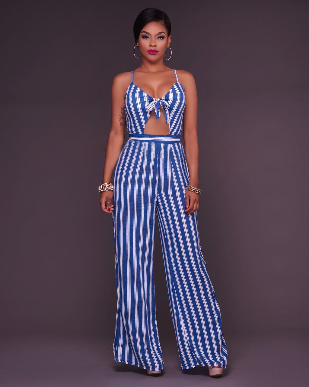 Fashion Striped Jumpsuit