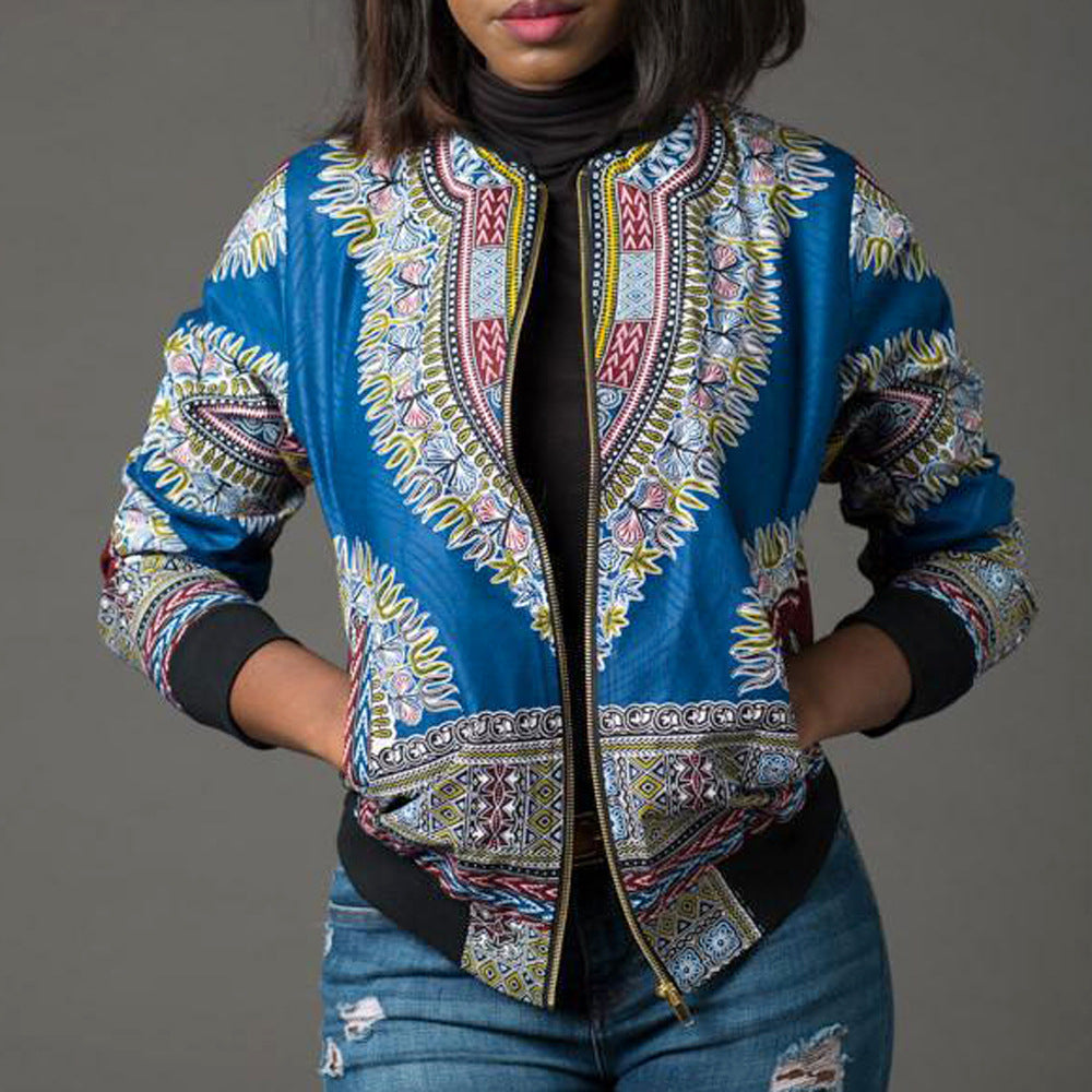 Women's African Print Jacket - Jgkan