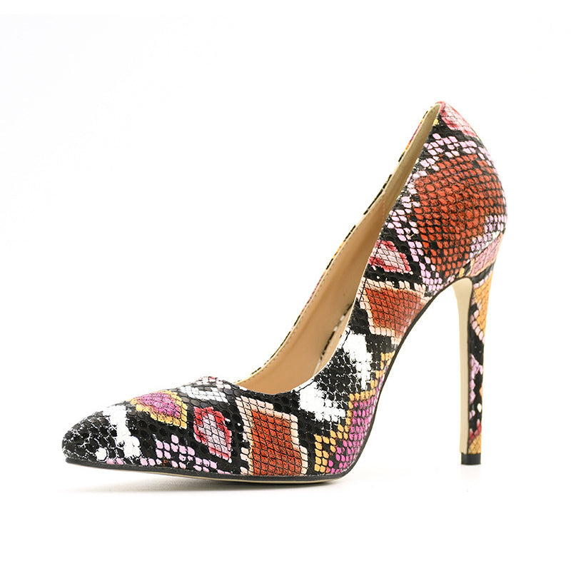 Female snake print high heels