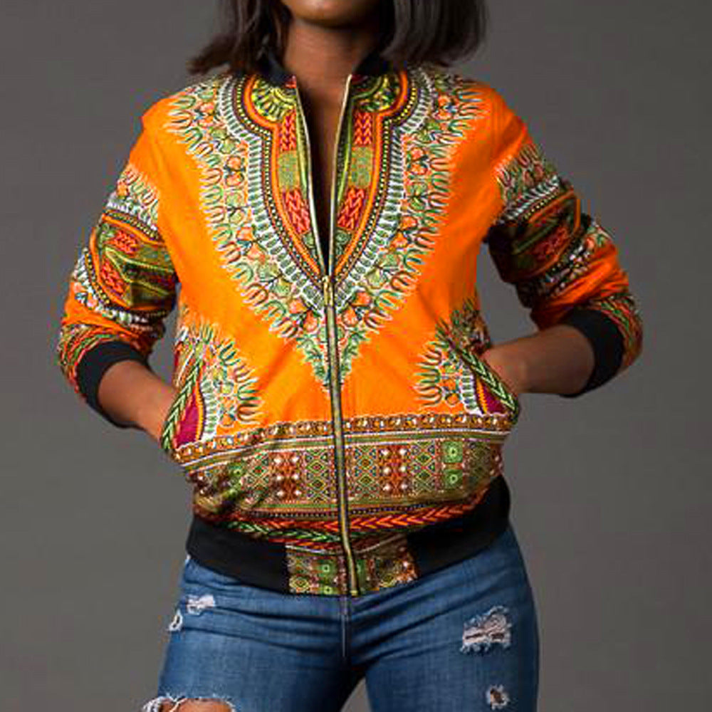 Women's African Print Jacket - Jgkan