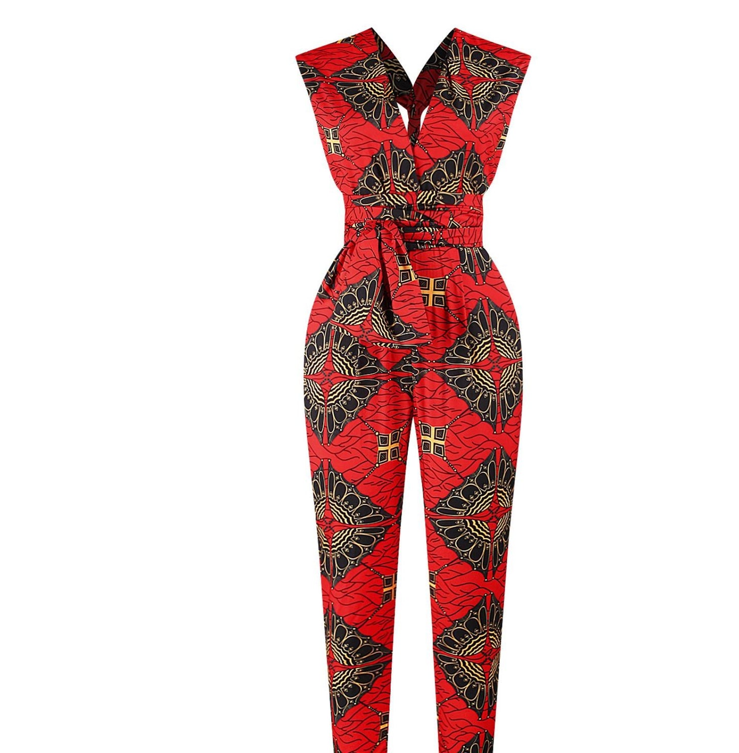 Sleeveless printed slim jumpsuit