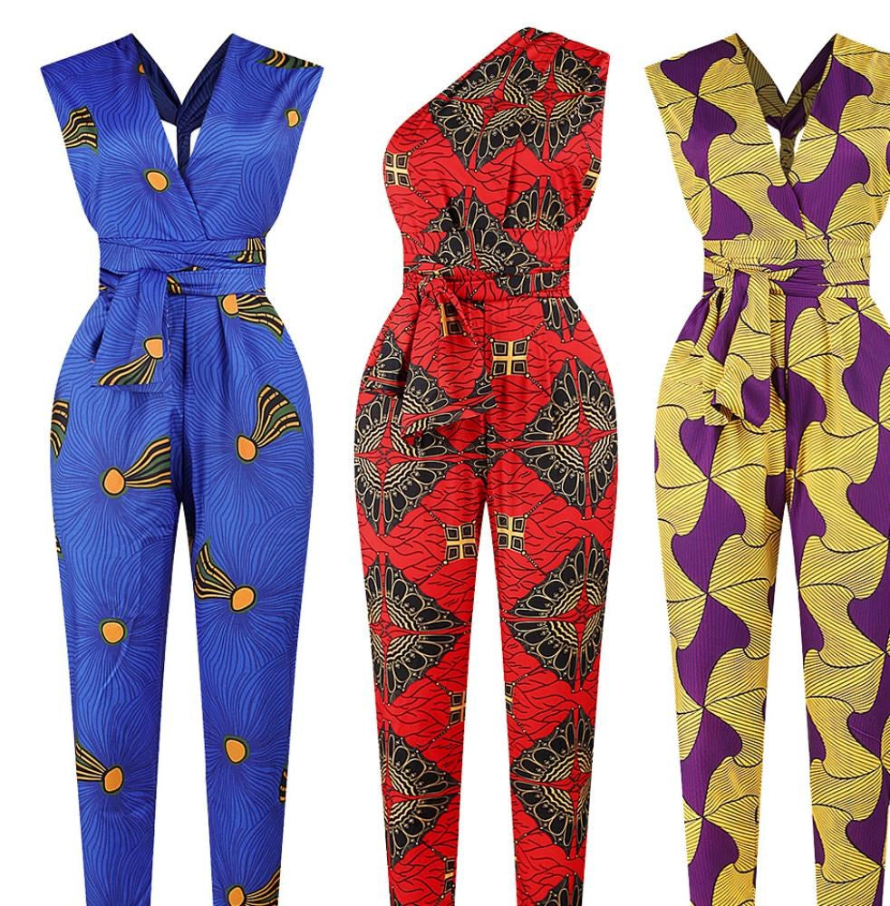 Sleeveless printed slim jumpsuit