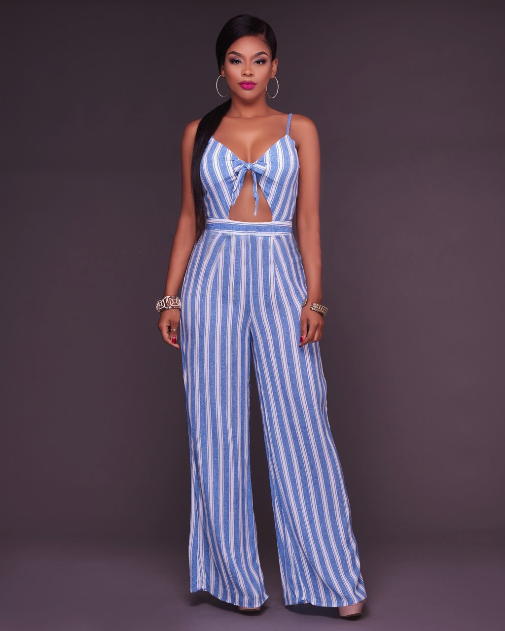 Fashion Striped Jumpsuit